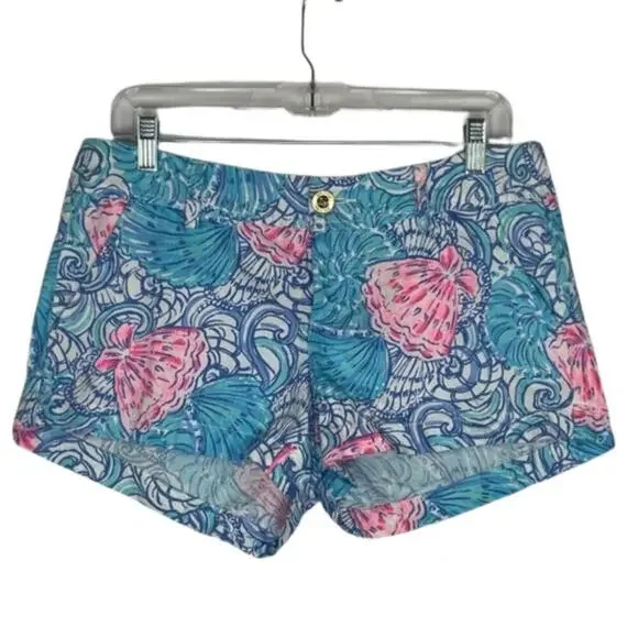 Lilly Pulitzer shorts Women's size 6 Walsh seashell Blue Heaven - Picture 1 of 11
